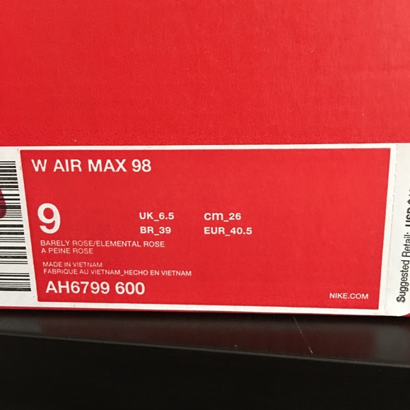 Women’s Air Max 98 Barely / Elemental Rose Pink - Picture 7 of 8